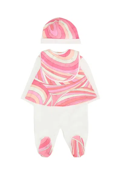 Pucci Pink Suit For Baby Girl With Print