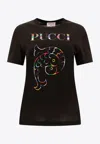 Pucci Pisces-printed Crewneck T-shirt In Black