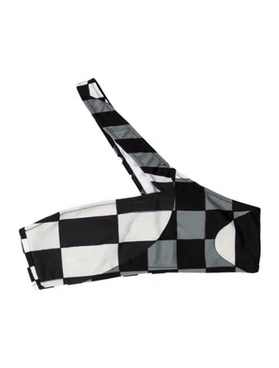 Pre-owned Pucci Plaid Print Top W/ Tags In White