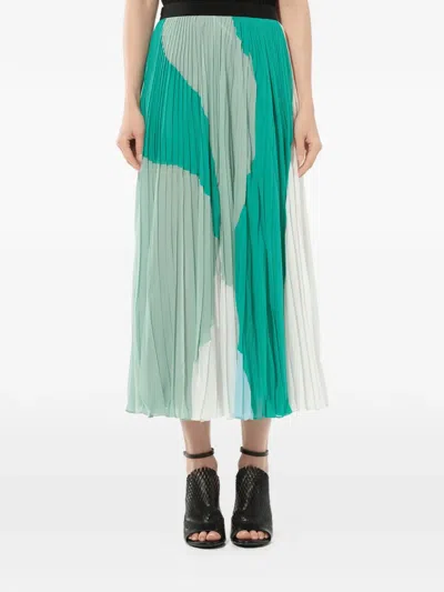 Pucci Pleated A-line Skirt In Green