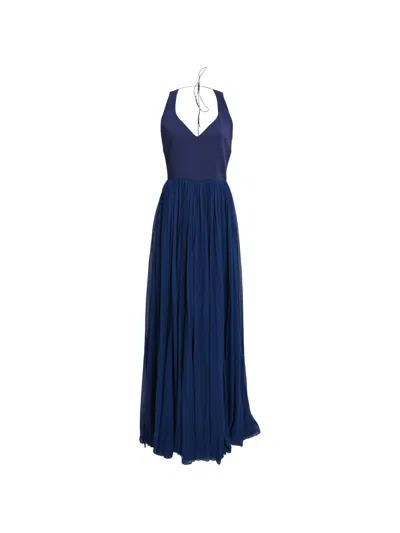 Pre-owned Pucci Pleated Maxi Dress In Blue
