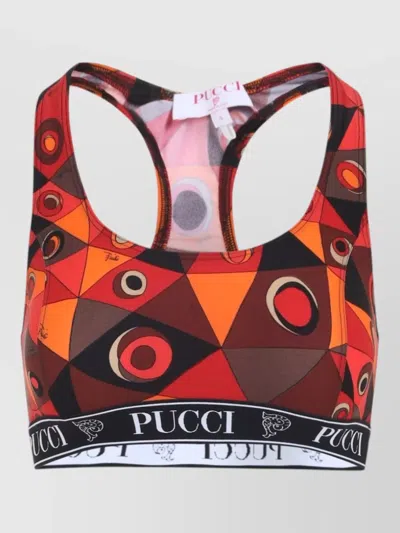 Pucci Polyamide Bra Top Elastic Band Racerback In Orange