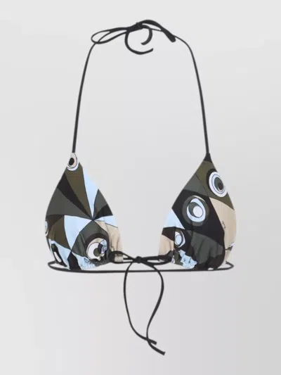 PUCCI POLYAMIDE TRIANGLE BIKINI TOP GEOMETRIC PATTERN