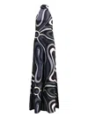 Pucci Long Halter Neck Silk Twill Dress In Multi