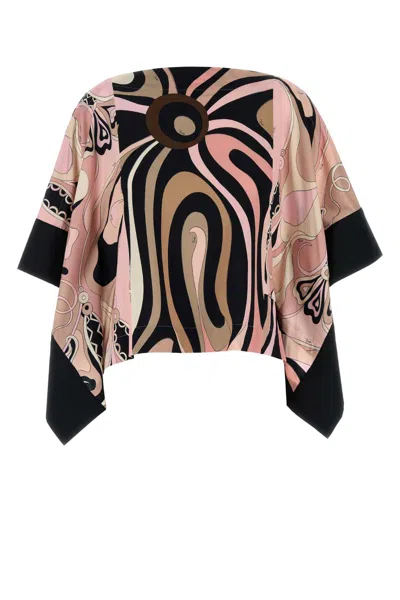 Pucci Print Stretch Viscose Cape In Pink