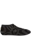 Pucci Print Zip Flat Shoes In Black