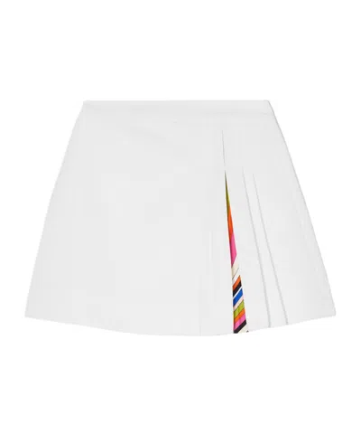 Pucci Print-detail Pleated Skirt In White