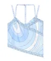 Pucci Printed Asymmetric Strap Top In Blue