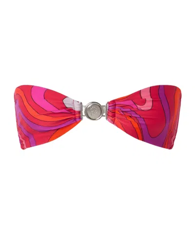 Pucci Printed Bandeau Bikini Top In Red
