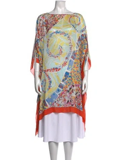 Pre-owned Pucci Printed Bateau Neckline Tunic In Blue