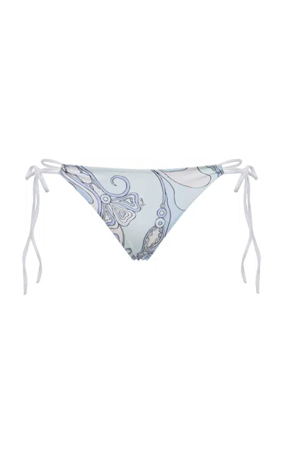 Pucci Printed Bikini Bottoms In Blue