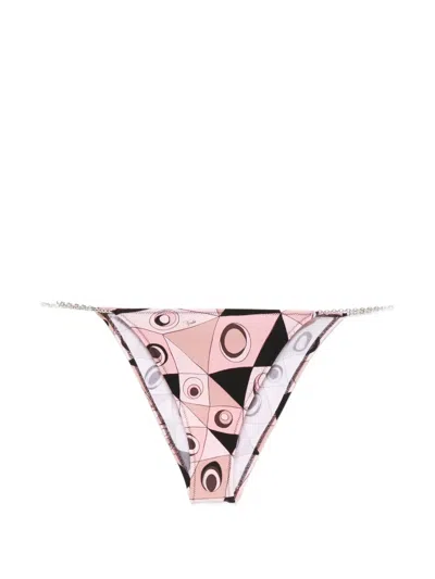 Pucci Printed Bikini Bottoms In Pink