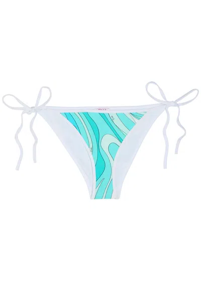 Pucci Printed Bikini Briefs In Blue