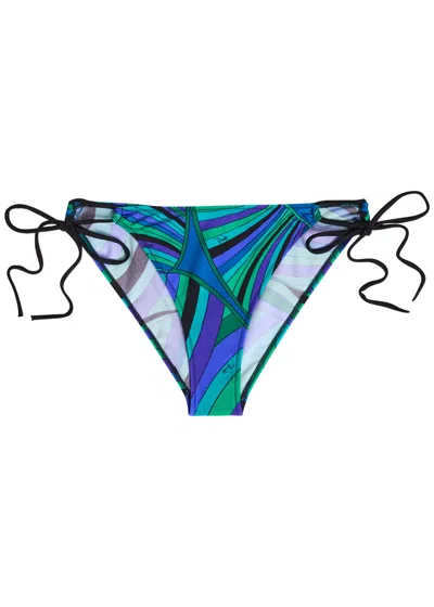 Pucci Printed Bikini Briefs In Blue