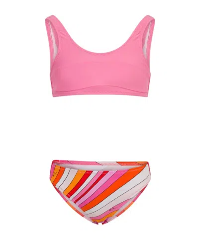 Pucci Kids'  Printed Bikini In Pink