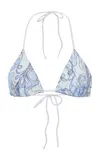 Pucci Printed Bikini Top In Blue