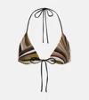Pucci Printed Bikini Top In Brown