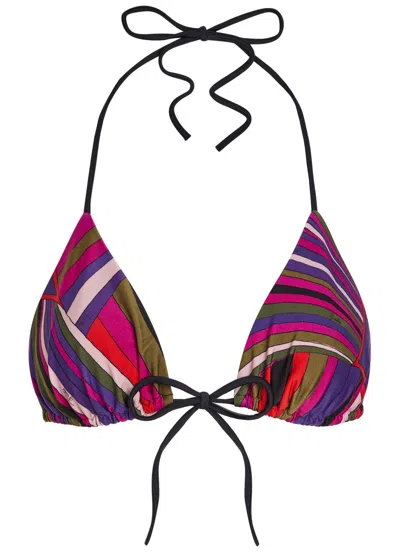 Pucci Printed Bikini Top In Multi