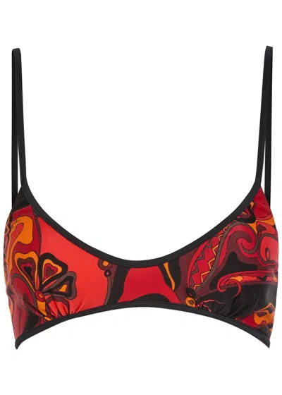 Pucci Printed Bikini Top In Multi