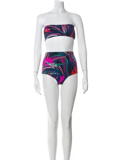 Pre-owned Pucci Printed Bikini In White