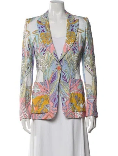 Pre-owned Pucci Printed Blazer In Blue
