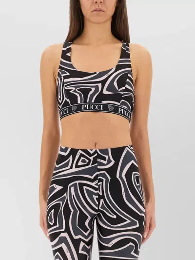 Pucci Printed Bra Top In Blue