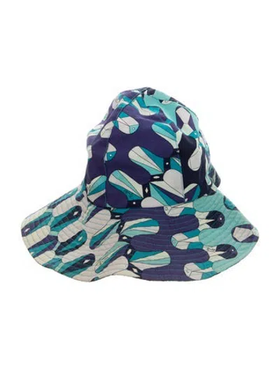 Pre-owned Pucci Printed Bucket Hat In Blue