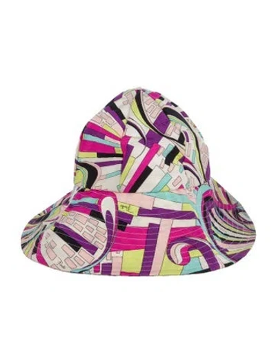 Pre-owned Pucci Printed Bucket Hat In White