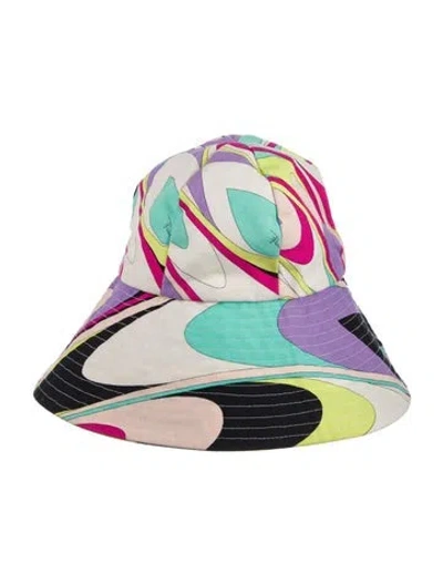 Pre-owned Pucci Printed Bucket Hat W/tags In White