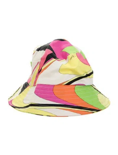 Pre-owned Pucci Printed Bucket Hat In Yellow
