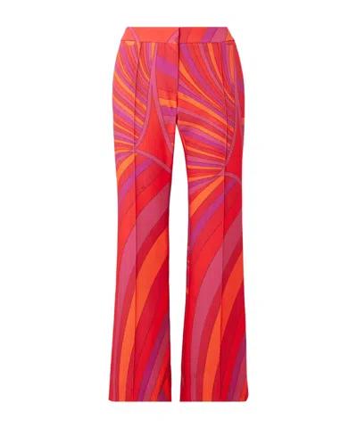 Pucci Printed Casual Pants In Orange