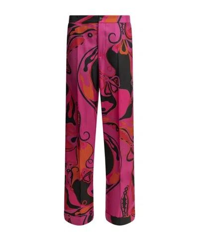 Pucci Printed Casual Pants In Red