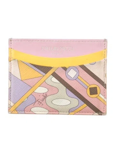 Pre-owned Pucci Printed Coin Pouch In Pink