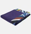 Pucci Printed Cotton Beach Towel In Blue