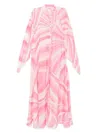 Pucci Abstract Pattern Cotton Kaftan Dress In Pink