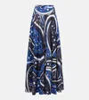 Pucci Printed Cotton Muslin Maxi Skirt In Multicoloured