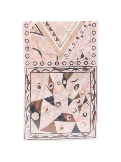 Pucci Printed Cotton Sarong In Brown