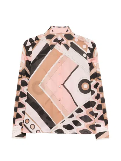 Pucci Printed Cotton Shirt In Pink