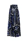 Pucci Fontane-print Cotton Skirt In Navy