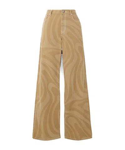 Pucci Printed Cotton-canvas Wide-leg Pants In Neutrals