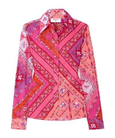Pucci Printed Cotton-muslin Shirt In Pink