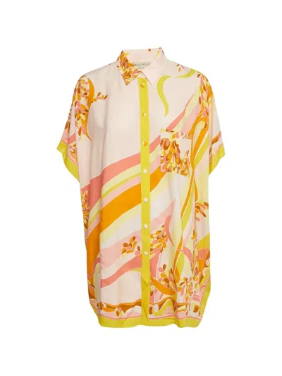 Pre-owned Pucci Printed Crepe Blouse In Yellow