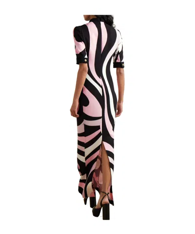 Pucci Printed Crepe Maxi Dress In Black