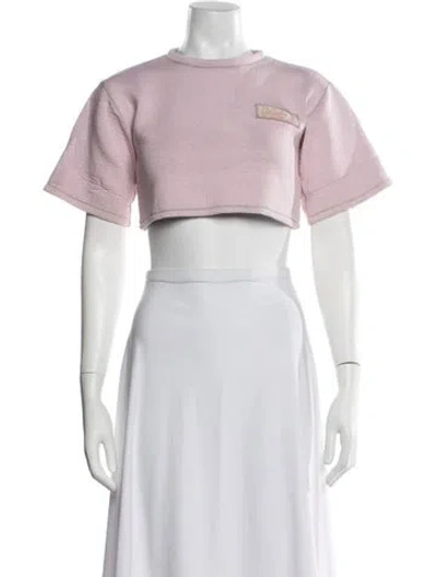 Pre-owned Pucci Printed Crew Neck Crop Top In Pink