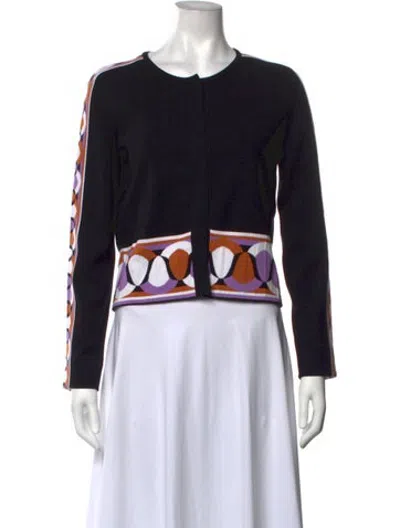 Pre-owned Pucci Printed Crew Neck Sweater In Black