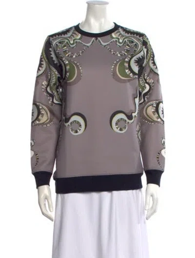 Pre-owned Pucci Printed Crew Neck Sweatshirt In Gray