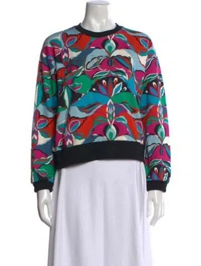 Pre-owned Pucci Printed Crew Neck Sweatshirt In Multicolor