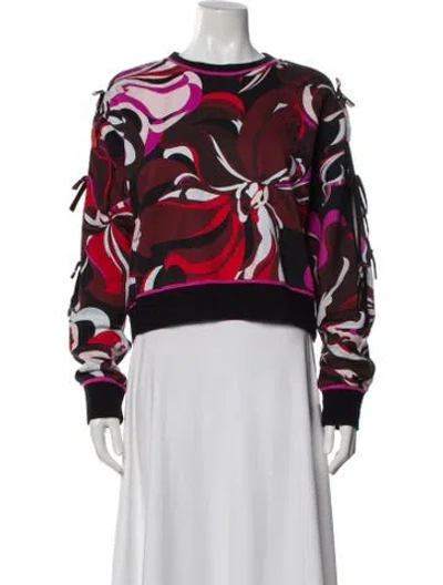 Pre-owned Pucci Printed Crew Neck Sweatshirt In Red