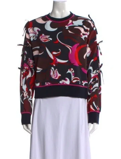 Pre-owned Pucci Printed Crew Neck Top In Black