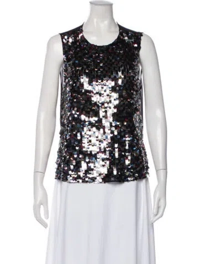 Pre-owned Pucci Printed Crew Neck Top In Brown